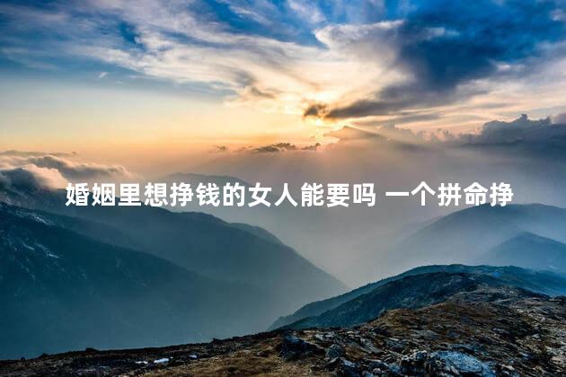 婚姻里想挣钱的女人能要吗 一个拼命挣钱的女人